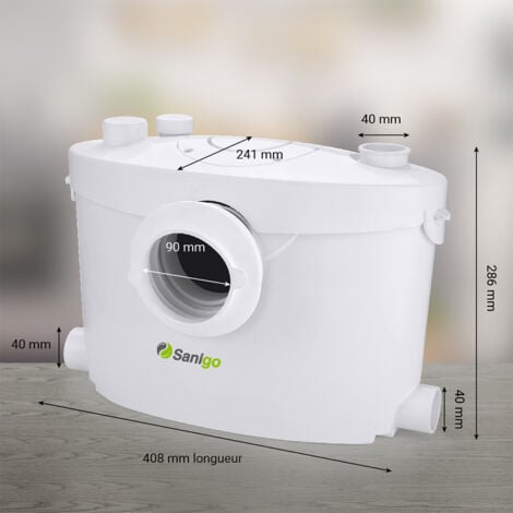 Broyeur Sanitaire Sanigo 3/1 400W avec Filtre à Charbon et Panneau de Réparation