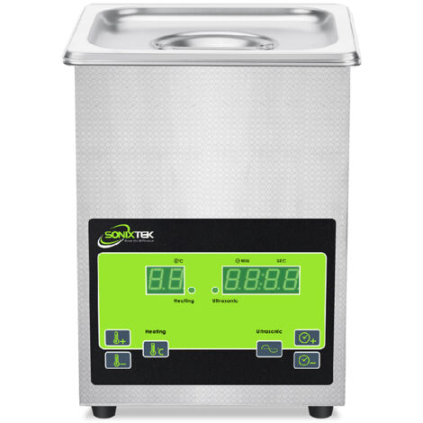 Nettoyeur à ultrasons 2L 60W – Fréquence 40 kHz – Minuterie numérique 1-99 mins – Température jusqu'à 80°C – Pour bijoux, lunettes, prothèses dentaires – Sonixtek