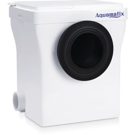 Aquamatix – Broyeur sanitaire compact 400W silencieux – Décharge jusqu’à 70m horizontalement – Entrée pour lavabo et douche – Système de pompe modulaire