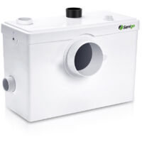 Sanigo – Broyeur sanitaire 600W – 3 entrées pour toilettes, baignoire, douche – Débit 240 L/min, lames inox 304, silencieux 45-55 dBs