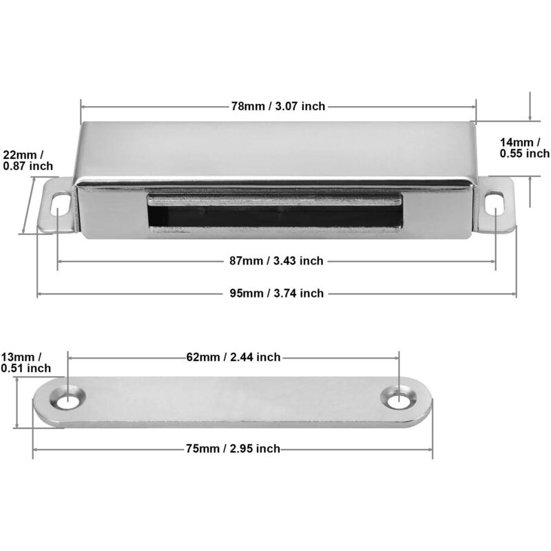 Aimants Porte Placard 4 Pièces - Fermeture Puissante 27kg