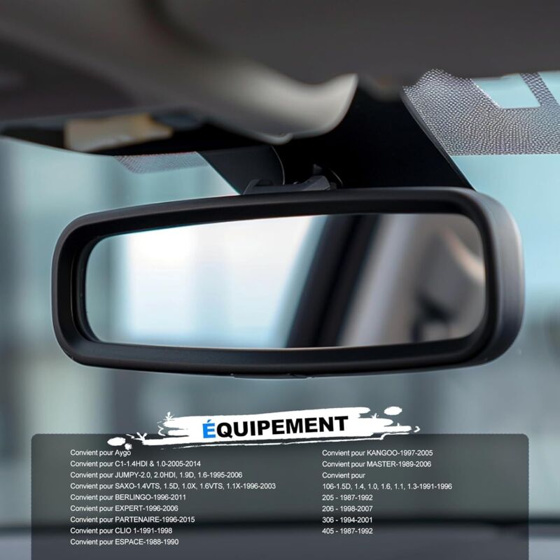 Rétroviseur Intérieur Voiture Boîtier ABS 814842 - Compatible Peugeot 107 206 106, Citroën, Toyota Aygo