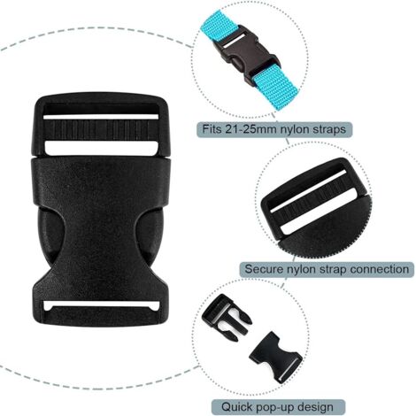 10 Pcs Boucle Sangle 25mm Boucle Sac à Dos en POM Attache Clip