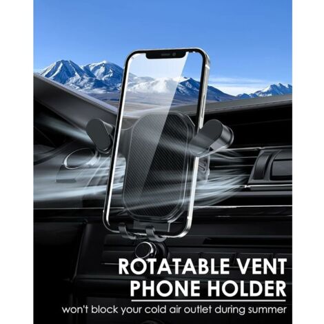 Support de téléphone portable pour voiture, super stable, crochet de ventilation amélioré, support de téléphone portable pour voiture, mains libres, universellement adapté à tous les smartphones