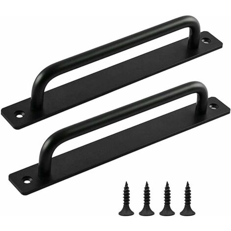 Laughhe 2 Pièces Poignée De Porte De Grange Coulissante, Poignée Noir