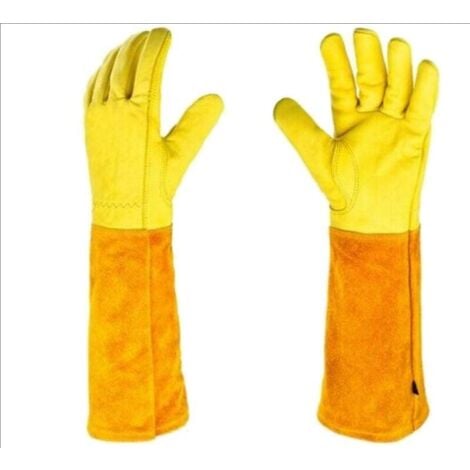 Gants de jardinage résistants aux coupures et aux épines Protection Cuir Gants de Jardinage pour les épines et Ronces et Gants de Travail，jardiner,travaux ménagers（M code)