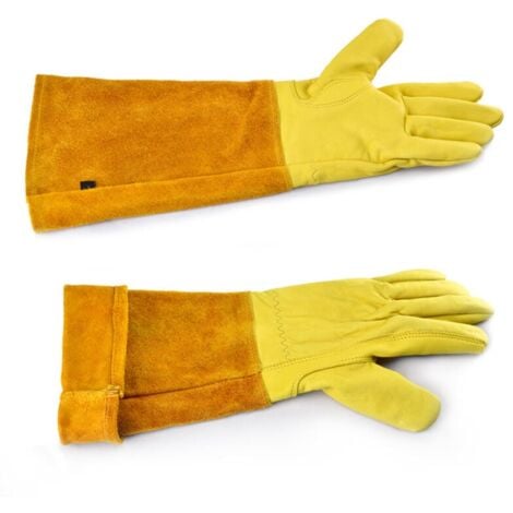 Gants de jardinage résistants aux coupures et aux épines Protection Cuir Gants de Jardinage pour les épines et Ronces et Gants de Travail，jardiner,travaux ménagers（M code)