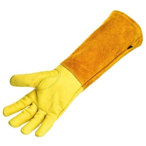 Gants de jardinage résistants aux coupures et aux épines Protection Cuir Gants de Jardinage pour les épines et Ronces et Gants de Travail，jardiner,travaux ménagers（M code)