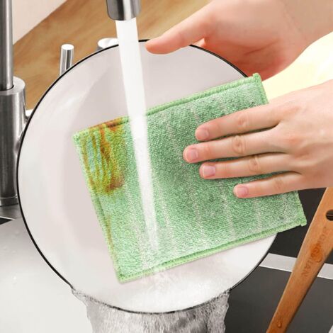 Lot de 6 Chiffon Bambou Microfibre pour Vitres Miroirs Carreaux Carrosserie Ménage Salle de Bain