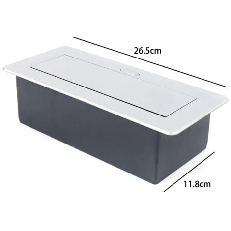 Prise encastrable escamotable avec 3 prises  pour plan de travail, comme prise de table ou prise au sol pour la cuisine, le bureau, l'agencement peu encombrant des emplacements