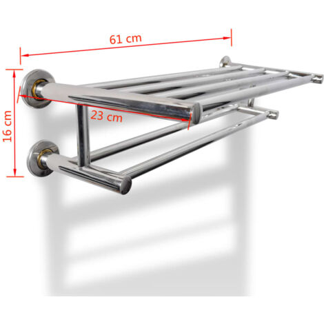 Mooche Porte-Serviettes Branche Carrée Longeur Longeur 25 CM, Barres Porte-Serviettes Support Mural, En Acier Inoxydable, Porte Serviette De Bain Antirouille Et Durable, Brossée