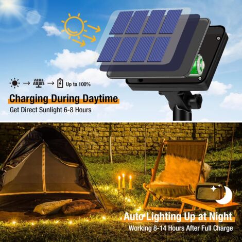 Guirlande Lumineuse Exterieur Solaire, 22M 200 Led, Décoration Luminaire Fairy Lights Pour Jardin, Terrasse, Cour, Maison, Noël, Mariage, Fête De Décoration, Ip65 Etanche (Blanc Chaud)