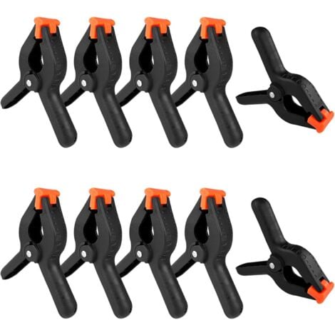 Jeu de 10 Pince à Ressort, 4 Pouces Pinces Clips, Noir Pince Polyvalente, Clamps de Préhension, Pour Travaux du Bois, photographie, arrière-plan, jardin, terrasse, artisanat