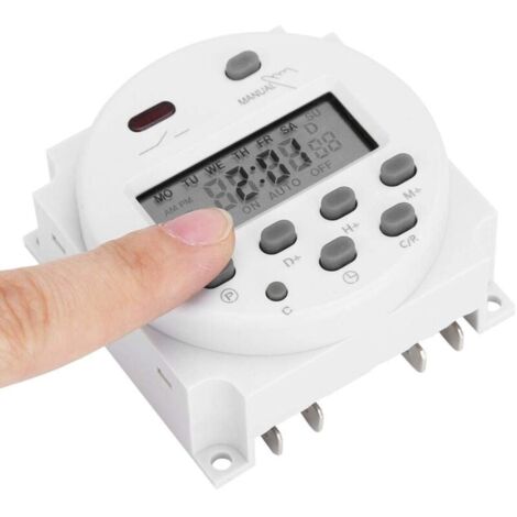 12V Mini LCD Numérique LCD Puissance Programmateur Hebdomadaire Commutateur de Relais Minuterie Numérique Commande de Minuterie de Puissance avec couvercle étanche Blanc