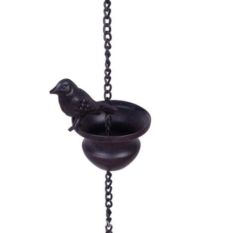 ChaîNes de Pluie pour GouttièRes Oiseaux Mobiles sur Tasses Carillons de Pluie Carillons de Pluie de 7,8 Pieds avec Cintre et Oiseaux AttachéS