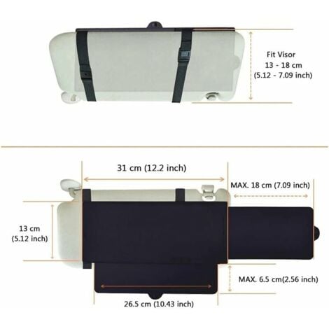 Extension Pare Soleil Voiture, Rallongement Pare Soleil Voiture Ajustable Protection Contre l'éblouissement pour Toutes Les Voitures, Vans Et Camions