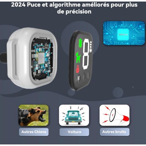 Collier Anti Aboiement Chien Automatique,Contrôle Anti-aboiement Intelligent,3 Modes Choc Statique/Vibration/Son,8 Niveaux de Sensibilité,Étanche et Rechargeable pour Gros Petit Chiens