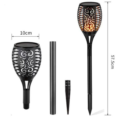 57cm Lampe Flamme Solaire étanches IP65 Torche de Jardin Lumières Solaire de Flammes Exterieur Décoration pour Cour Pathway Piscine(4 Pack )