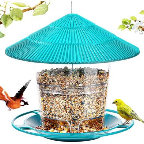 Mangeoire à Oiseaux à Suspendre, Mangeoire Oiseaux Exterieur Grande Capacité Distributeur à Graines pour Petits Oiseaux Sauvages en Plein air, Jardin, Parc (1/5)