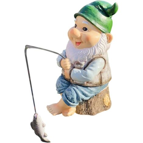 Statue De Décor-Nain De Jardin Le Gardien De Pêche en Plein Air, Statue De Nain De Jardin De Pêcheur pour La Décoration De Jardin Extérieur