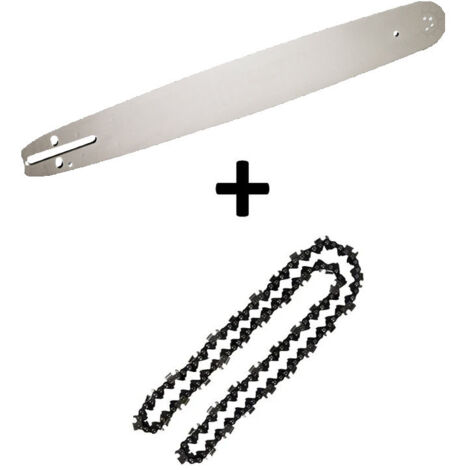 Kit Chaine Guide 50 cm, 20 pouces + 2 chaines 76 maillons pour tronçonneuse (1/4)
