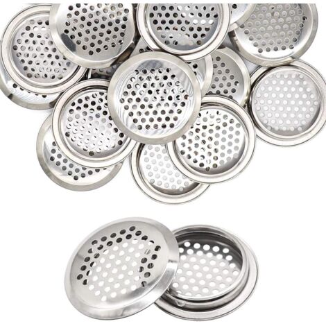 Rwoythk – Lot de 20 grilles d'aération rondes 53mm en inox – Ventilation efficace pour armoires et placards – Résistantes à la corrosion
