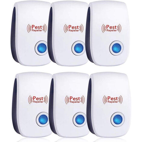 Repulsif Ultrasons, Ultrason Souris Lot de 6, Ultrason Anti Moustique Efficace Contre Souris et Rats,Intérieur Répulsif Électronique Insectes pour Insectes, Fourmis, Araignées, Moustiques (1/5)
