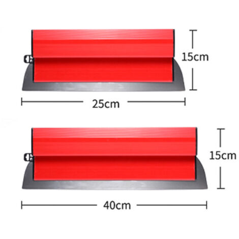 Couteau à enduire 25 cm et 40 cm – Lame en acier inoxydable – Poignée ergonomique en ABS – Pour lissage et finition béton