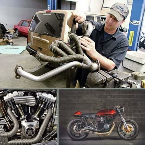 Ruban Isolant Pour Voiture, 5m, Enveloppe Thermique Pour échappement, Avec 4 Attaches De Cble En Acier Inoxydable Noir 88621852