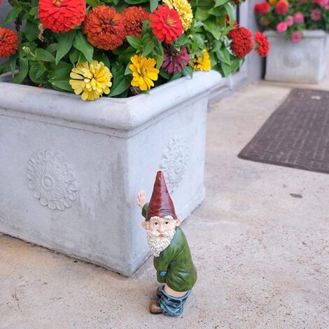 Nain De Jardin Coquin Statue Résine 15cm - Décoration Humour Intérieur Extérieur Jardin
