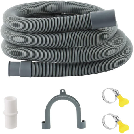 Tuyau Lave-Linge 1m, Rallonge de Tuyau de Vidange, Tuyau Vidange pour Machine à Laver, Avec Raccord Tuyau Vidange et 2 Clips Tuyau , Pour Laveuse, Lave-Vaisselle et Sécheuse (1/5)