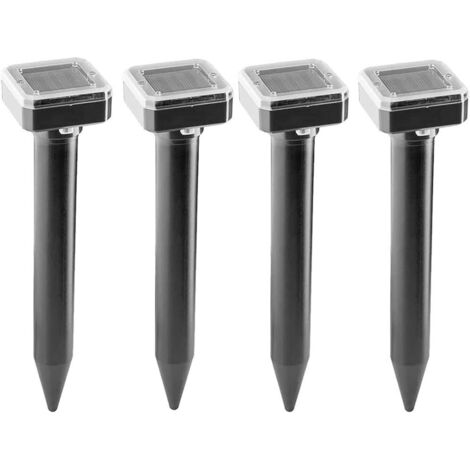 4X répulsifs solaires à ultrasons IP65 - Répulsif Anti-Taupes - Répulsif Anti-campagnols - Répulsif pour Le Jardin, la pelouse, la Cour (1/5)