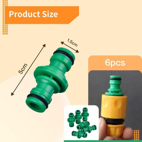 Lot De 3 Connecteurs Rapides Pour Tuyau D'arrosage - Orange, Avec Valve De Contrôle Du Débit - Compatible Tuyaux 16 Mm - Matériau ABS étanche