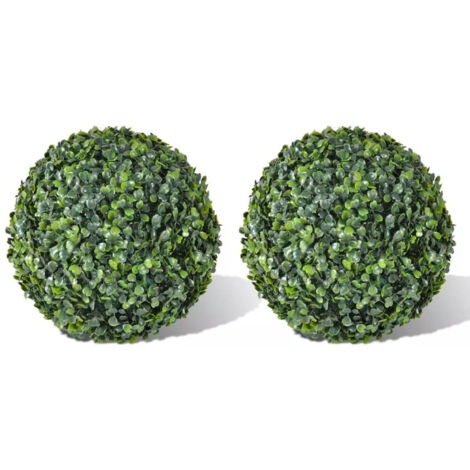 2pcs boules de buis artificielles, boules topiaires artificielles, plantes artificielles pour décoration intérieure jardin terrasse balcon entrée mariage, 35 cm (1/5)
