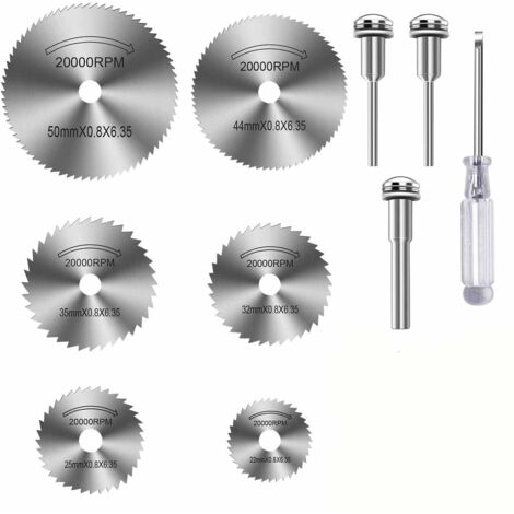 Jeu de 10 petites lames de scie circulaire en acier - Mini lames de scie circulaire - pour travaux de précision - Multi-outil - Lames en acier rapide pour outils rotatifs (1/5)