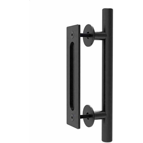 Quincaillerie de poignée de porte de grange coulissante de 30 cm avec poignée encastrée, adaptée aux poignées d'armoires de porte de garage et aux kits de poignées de porte de grange encastrées. (1/5)