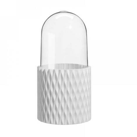 Boîte de rangement rotative avec couvercle, support de rangement rotatif à 360 degrés, avec couvercle anti-poussière, convient pour le rangement sur le comptoir de la salle de bain et sur un bureau. (1/5)