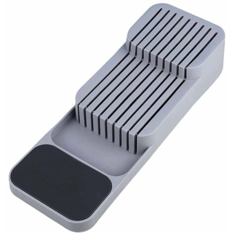 Ce porte-couteaux à double niveau peut contenir plusieurs couteaux. Démontable et antidérapant, il est idéal pour l'organisation de la cuisine et dispose d'une fente de protection pour les couteaux. (1/5)
