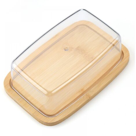 Beurrier – fabriqué en PS réutilisable avec un couvercle en bambou – pratique et durable, un allié précieux en cuisine. (1/5)
