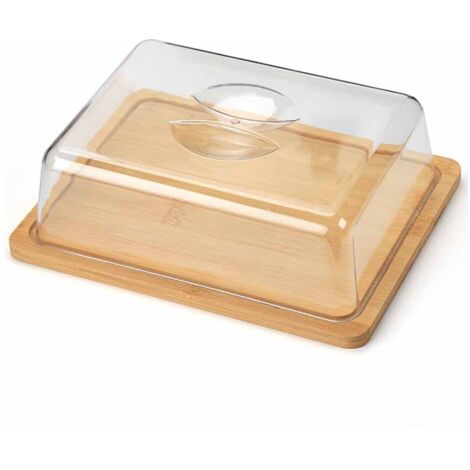 Beurrier rectangulaire avec couvercle et poignée, 24 x 18,5 x 7,3 cm, pour le rangement du beurre et du fromage au réfrigérateur et le service. (1/5)