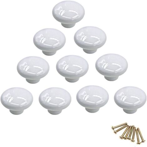 Lot de 10 boutons de placard ronds colorés en céramique à trou unique pour tiroir, placard, commode, porte (1/5)