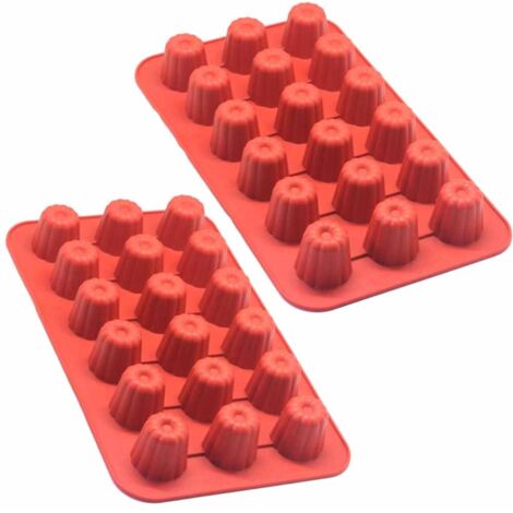 Un moule en silicone pour 18 mini canelés, un petit moule à gâteau, avec une capacité d'un seul trou d'environ 23 ml et une hauteur de 32 mm. (1/5)