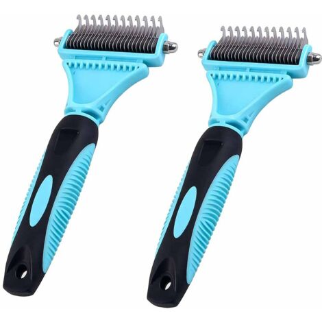 Brosse Chien, Brosse pour Chats, Peigne anti Poils Animaux, Râteau de Toilettage - Enlever 96% des Poils Morts et Nœuds, Déméloir Professionnel pour les poils longs/courts (1/5)