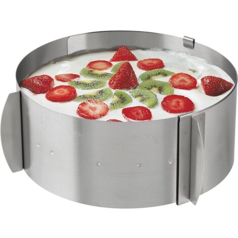 1 pièce - Moule à gâteau rond en acier inoxydable / cercle à mousse réglable - 8.5 cm de hauteur (réglable de 6 à 12 pouces)