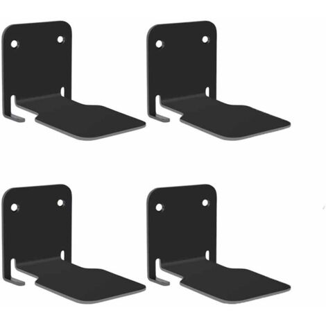 Étagère murale invisible – Ensemble de 4 pièces – Support métallique robuste – Convient aux bureaux, chambres et salons – Étagère flottante décorative – Accessoires de montage inclus – Noir (1/5)
