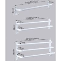 Porte-serviettes Mural Blanc 2 étages - Aluminium Spatial 40cm