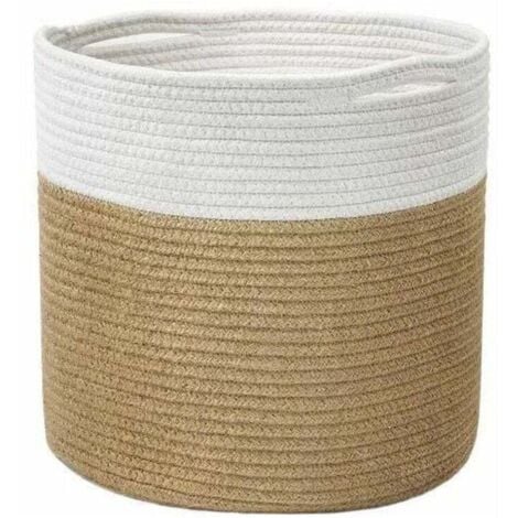 Set 4 Cesti In Corda Di Cotone - Organizer Per Bagno, Fasciatoio, Casa, Design Naturale