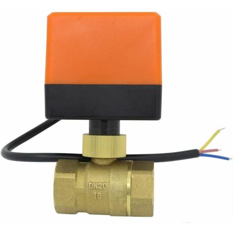 Valvola A Sfera Elettrica 3 Vie DN20 - 220V Per Riscaldamento E Acqua - In Ottone Con Motore - Foto 6