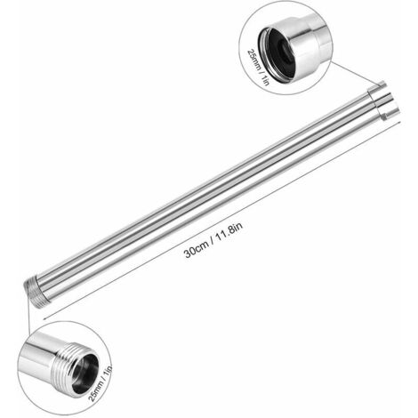 Set Braccio Doccia 35 Cm Con Soffione 20x30 Cm Doccetta Round Con