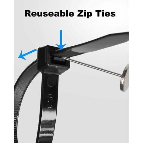 Fascette Cavi Velcro 100 Fascette Per Cavi Standard ACT - Nero, Lunghezza 7.56", Resistenza 50 Lbs - Nuove Ordina Cavi - Foto 6